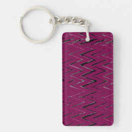 Llavero Trendy Wine Zigzag Abstract Design 