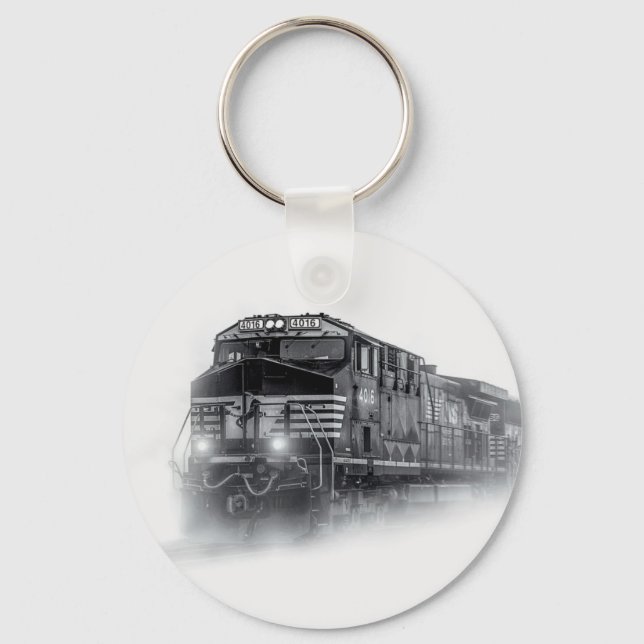 Llavero Trenes en blanco y negro (Anverso)