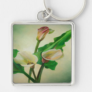 Llavero Tres Calla Lilies Asombroso Acrílico Botánico