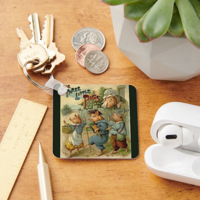 Llavero Tres Cerditos ventilado cuento de hadas (Escritorio )