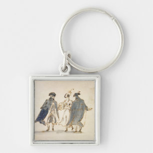 Llavero Tres figuras enmascaradas en traje del carnaval