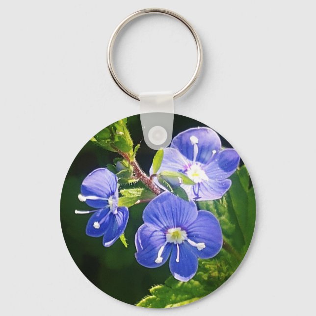 Llavero Tres flores azules (Anverso)
