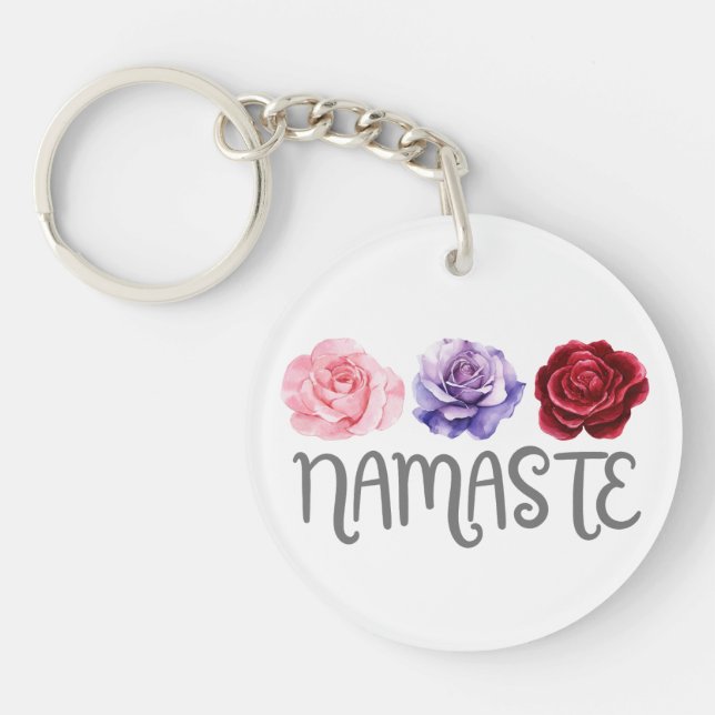 Llavero Tres flores: Namaste (Frente)