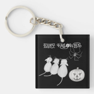 Llavero Tres Gatos, Calabaza y Araña Halloween