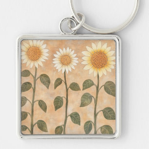 Llavero Tres Girasoles Terracota Cottagecore
