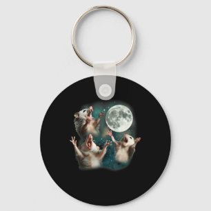 Llavero Tres Luna de Possum _ 3 Ave divertida de Opossum m