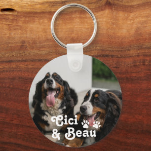 Llavero TRES Mascotas Personalizados Foto Perro Paws Keych