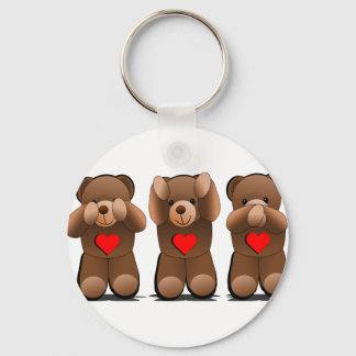 Llavero Tres monos sabios, Teddy Bear Print