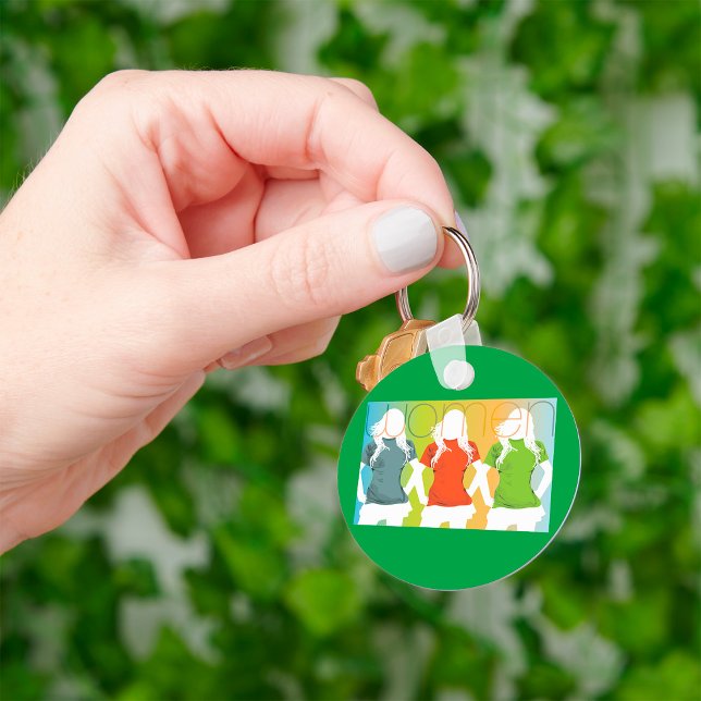 Llavero Tres mujeres coloridas clave (Subido por el creador)