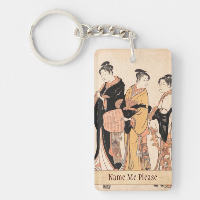 Llavero Tres mujeres jovenes que se disfrazan como Komuso (Frente)