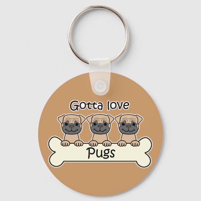 Llavero Tres Pugs (Anverso)