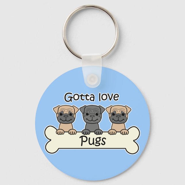 Llavero Tres Pugs (Anverso)