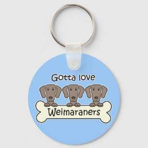 Llavero Tres Weimaraners