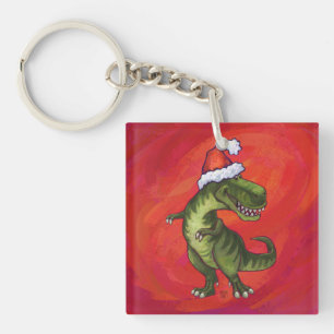 Llavero TRex Dino en Santa Hat en Red