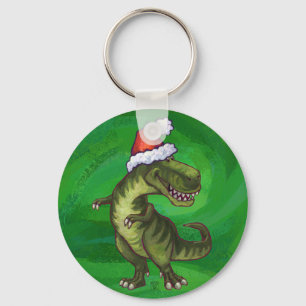 Llavero TRex en Santa Hat en Green