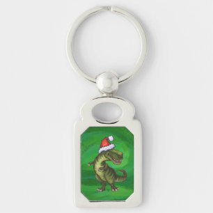 Llavero TRex en Santa Hat en Green