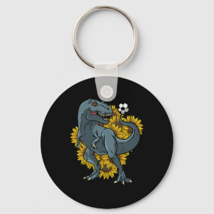 Llavero Trex Jugando Fútbol Girasol Divertido Dinos Fútbol