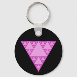 Llavero Triángulo de Sierpinski como triángulo rosa LGBTQ+