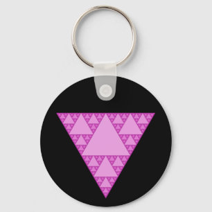 Llavero Triángulo de Sierpinski como triángulo rosa LGBTQ+