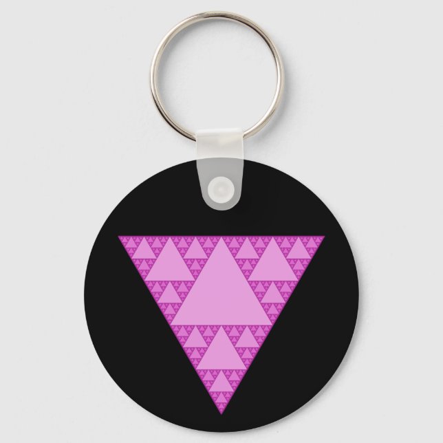 Llavero Triángulo de Sierpinski como triángulo rosa LGBTQ+ (Anverso)