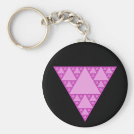 Llavero Triángulo de Sierpinski como triángulo rosa LGBTQ+