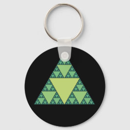 Llavero Triángulo de Sierpinski en tonos verdes