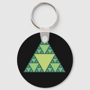 Llavero Triángulo de Sierpinski en tonos verdes