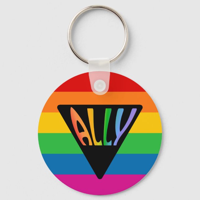 Llavero Triángulo del aliado gay (Anverso)