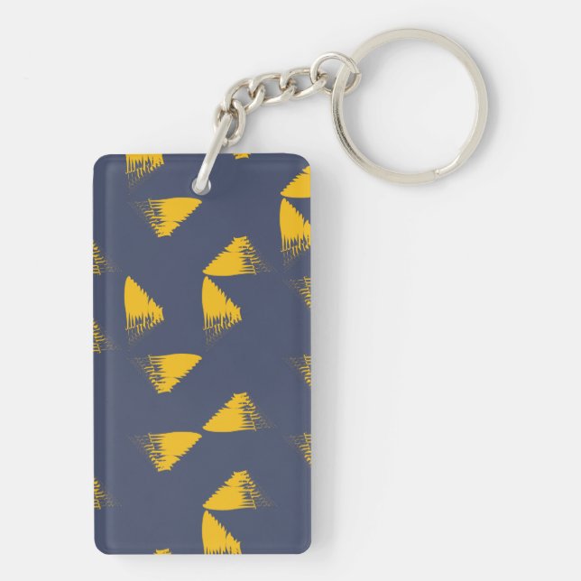 Llavero Triángulos amarillos, geniales, únicos, de moda (Atrás)