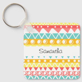 Llavero Triángulos Y Círculos Coloridos