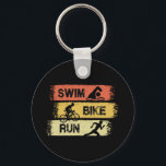 Llavero Triatlón - Huida en bicicleta de natación<br><div class="desc">Diseño de triatlón para un triatleta para el próximo entrenamiento de triatlón.</div>