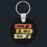 Llavero Triatlón - Huida en bicicleta de natación<br><div class="desc">Diseño de triatlón para un triatleta para el próximo entrenamiento de triatlón.</div>