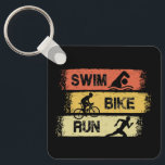 Llavero Triatlón - Huida en bicicleta de natación<br><div class="desc">Diseño de triatlón para un triatleta para el próximo entrenamiento de triatlón.</div>