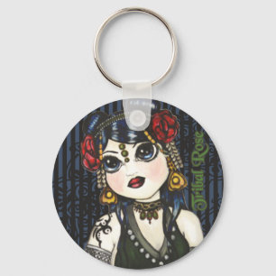 Llavero tribal color de rosa tribal de la