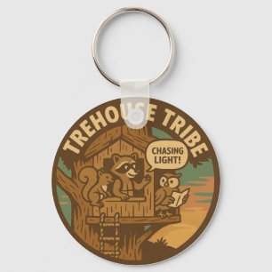 Llavero Tribu de la Casa del Árbol Mapache Ardilla Búho Pe