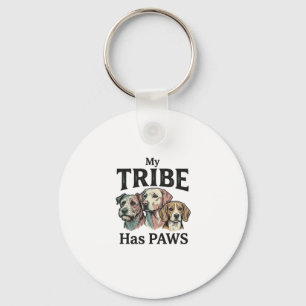 Llavero Tribu de perros tiene patas diseño de grabado vint