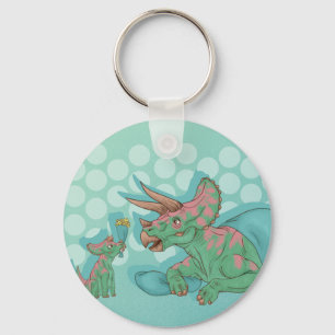 Llavero Triceratops dando flores