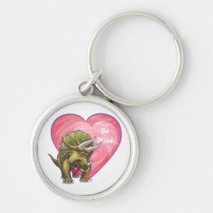Llavero Triceratops Red Rose Heart