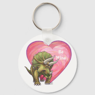 Llavero Triceratops Red Rose Heart
