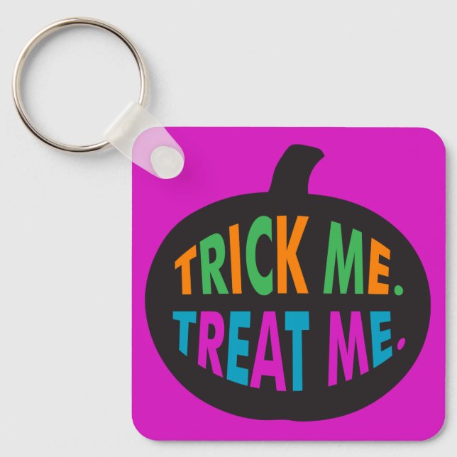 Llavero Trick me trata, Halloween multicolor (Anverso)