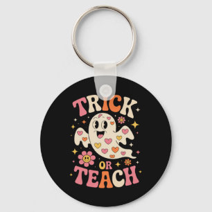 Llavero Trick O Teach Cute Ghost Teacher Halloween Retro