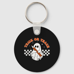 Llavero Trick O Teach Groovy Teacher Halloween Retro Flor
