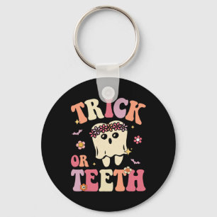 Llavero Trick O Teeth Ghost Groovy Dental Halloween