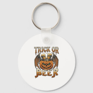 Llavero Trick Or Beer Halloween Calabaza Esqueleto Alas Ta