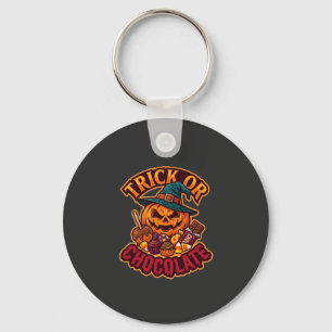 Llavero Trick Or Chocolate Halloween Calabaza Sombrero de