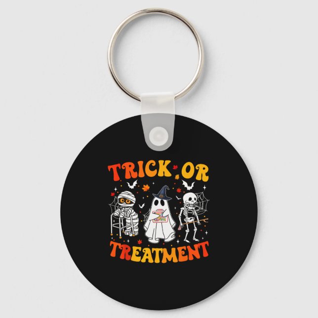 Llavero Trick Or Pt Physical Therapy Therast Halloween  (Anverso)