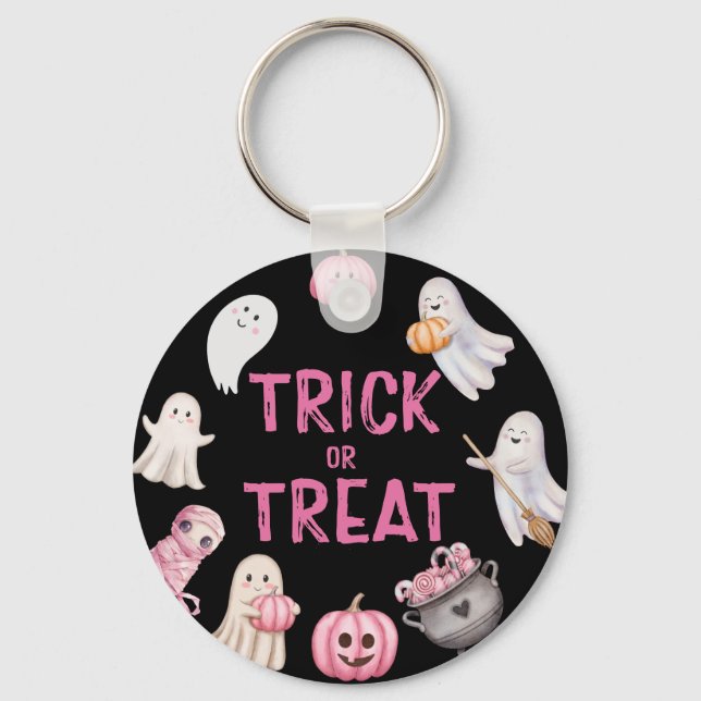 Llavero Trick Or Three Halloween Ghost Birthday Party (Anverso)
