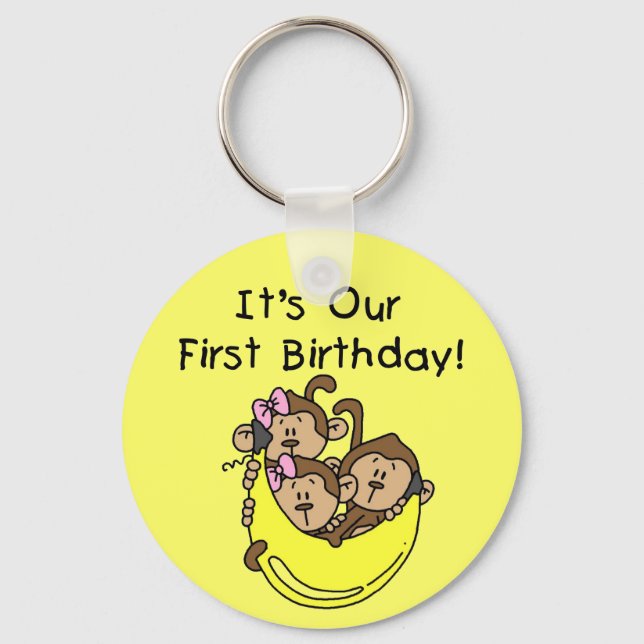 Llavero Trillizos 1 - Dos Chicas camisetas y regalos de un (Anverso)