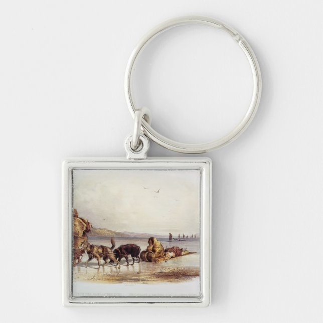 Llavero Trineos de perro de los indios de Mandan (Frente)