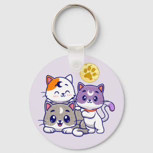 Llavero Trio Adorable - Tres Gatos Cubiertos